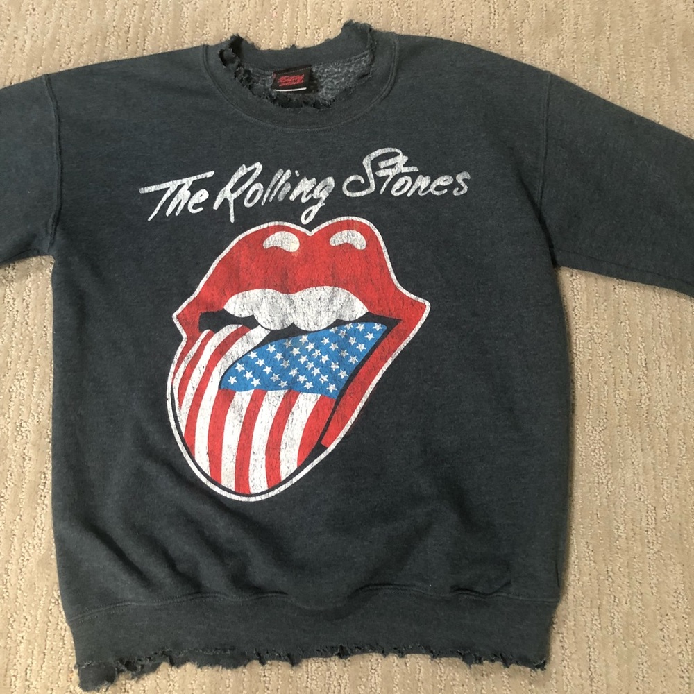 Distressed Rolling Stones sweatshirt